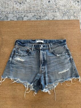 Moussy Vintage Distressed Light Blue Denim Jean Shorts size 29